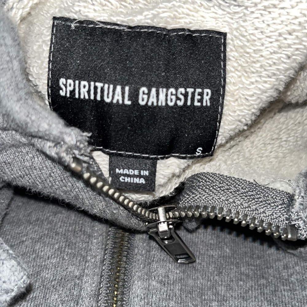 Spiritual Ganster Classic heather gray hoodie - Picture 3 of 6